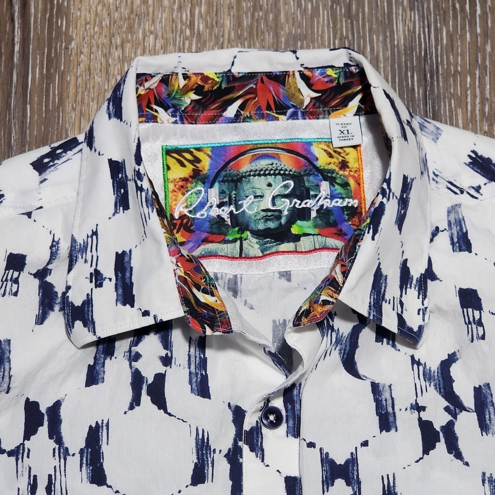 Robert Graham Shirt Mens XL Parsis Woven Litmus Test Classic Fit Button Up Cuff - Picture 2 of 9